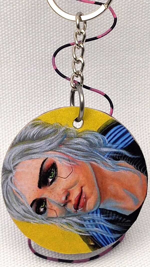 Cyberpunk Ciri Witcher 2077 - Wooden Keychains - Image 2