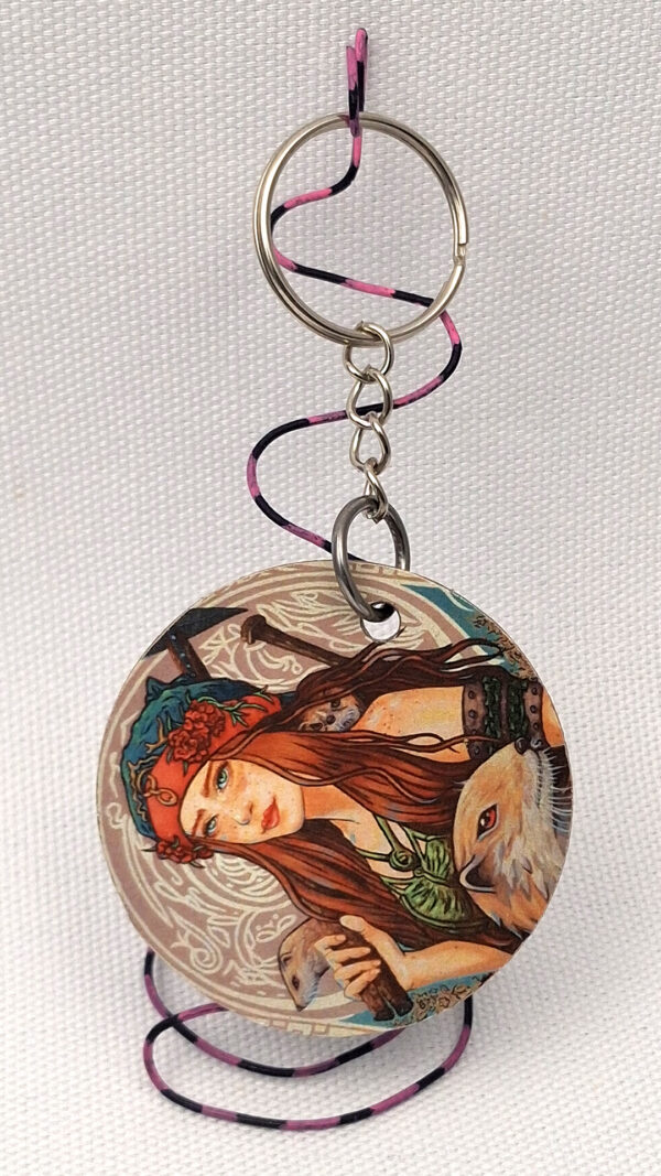Dziewanna – Slavic Forest Goddess - Wooden Keychains