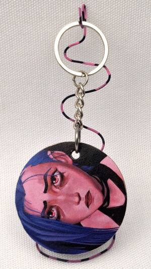 Arcane Sad Jinx - Wooden Keychain
