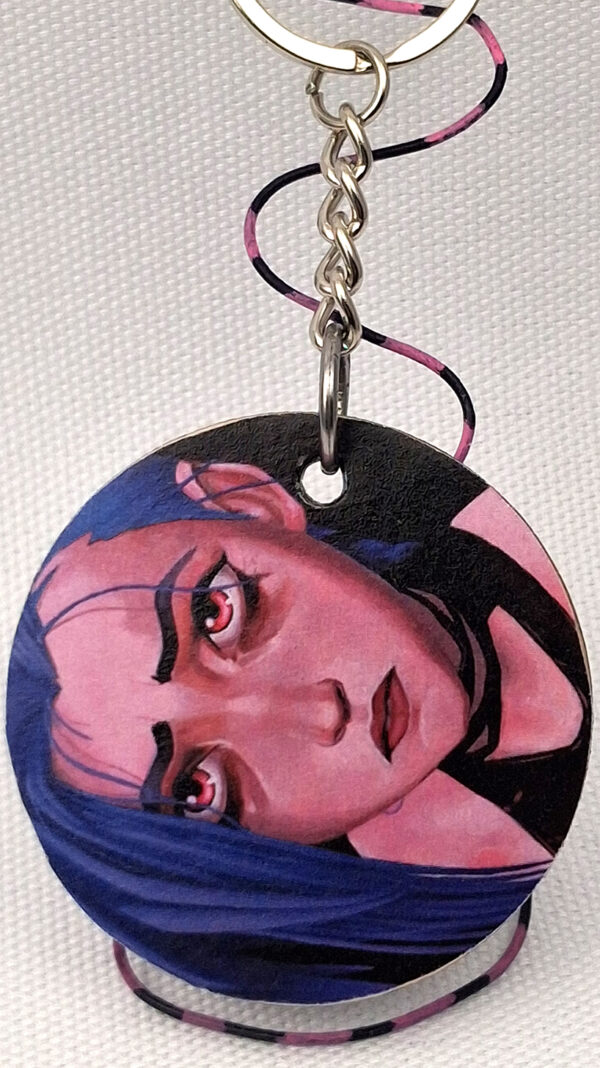 Arcane Sad Jinx - Wooden Keychain - Image 2