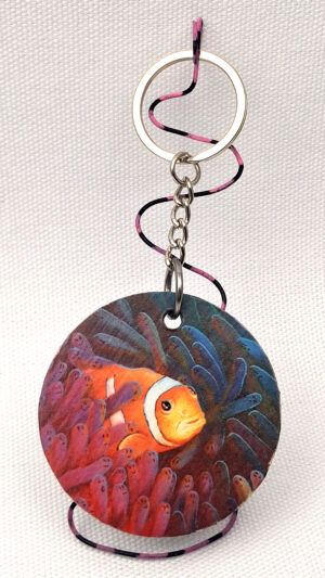 Paranoid Clownfish - Wooden Keychain