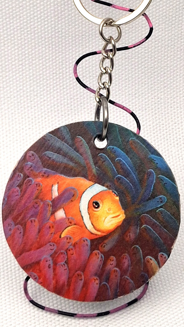 Paranoid Clownfish - Wooden Keychain - Image 2