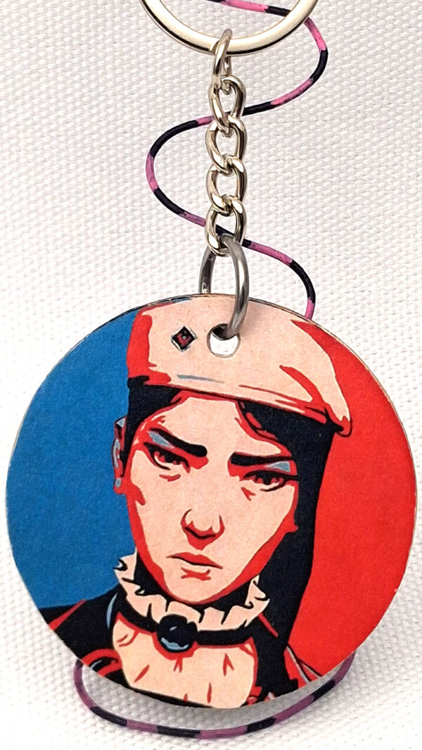 Arcane Piltover Propaganda Poster Caitlyn - Wooden Keychain - Image 2