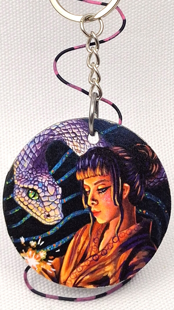 New Year’s Fire and Snake - Wooden Keychain - Image 2