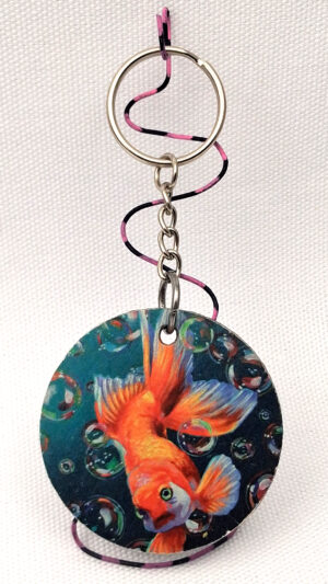 Bubble Fishy Surprise  - Wooden Keychain