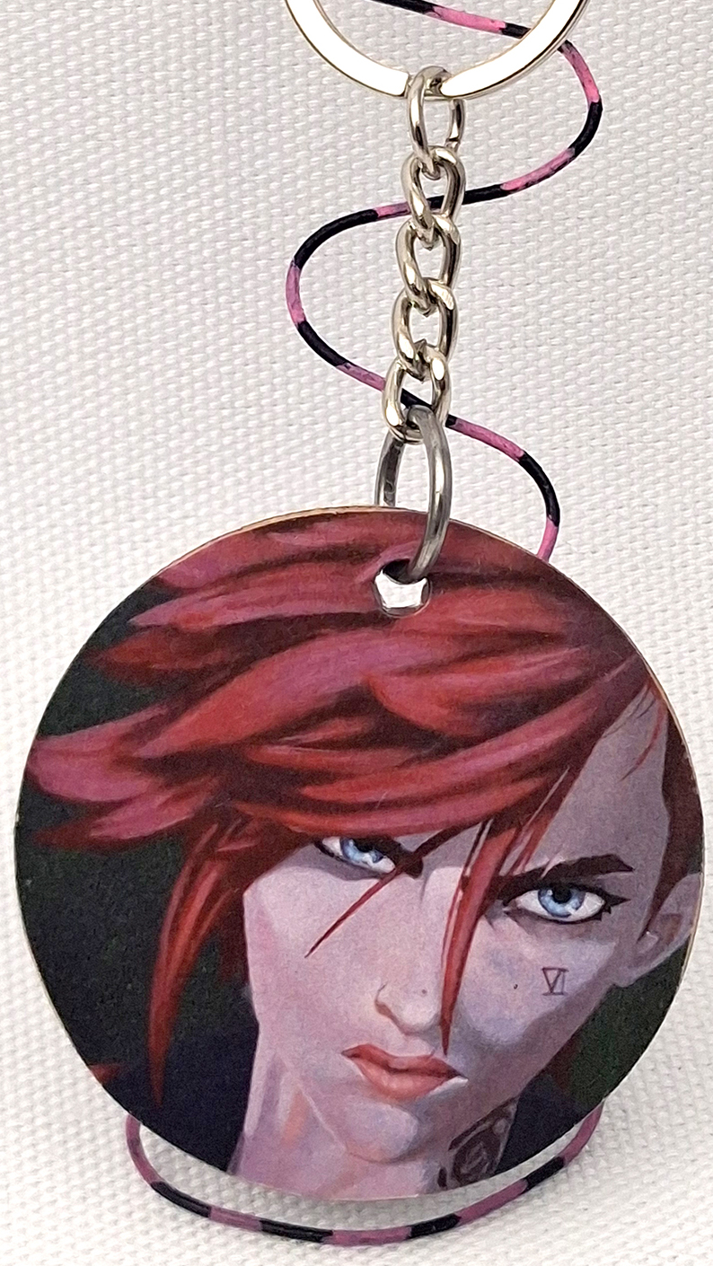 Arcane Fighter’s Gaze Vi - Wooden Keychain - Image 2