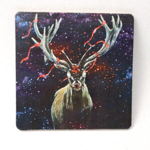 Satanic Deer- Wooden Cup Coaster