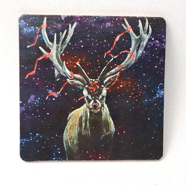 Satanic Deer- Wooden Cup Coaster