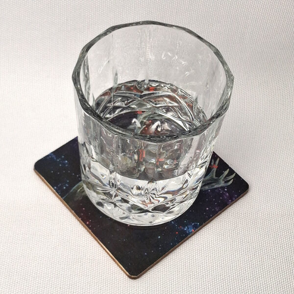 Satanic Deer- Wooden Cup Coaster - Image 2