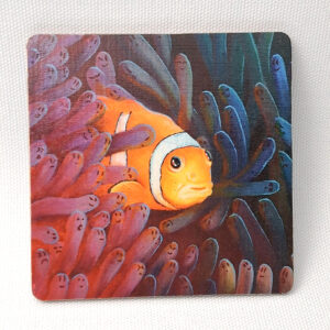 Paranoid Clownfish - Wooden Cup Coaster