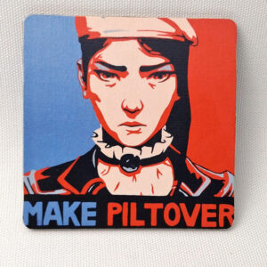 Arcane Piltover Propaganda Poster Caitlyn - Wooden Cup Coaster