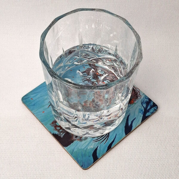 Strzyga – Slavic Folklore Creature - Wooden Cup Coaster - Image 2