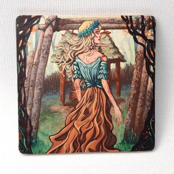 Licho – A Witcher-Inspired Monster - Wooden Cup Coaster