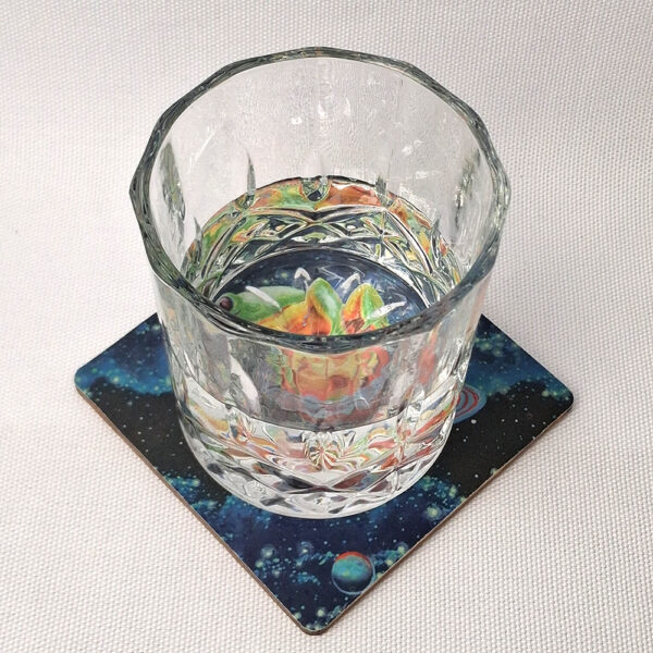 Galactic Frog - Wooden Cup Coaster - Image 2