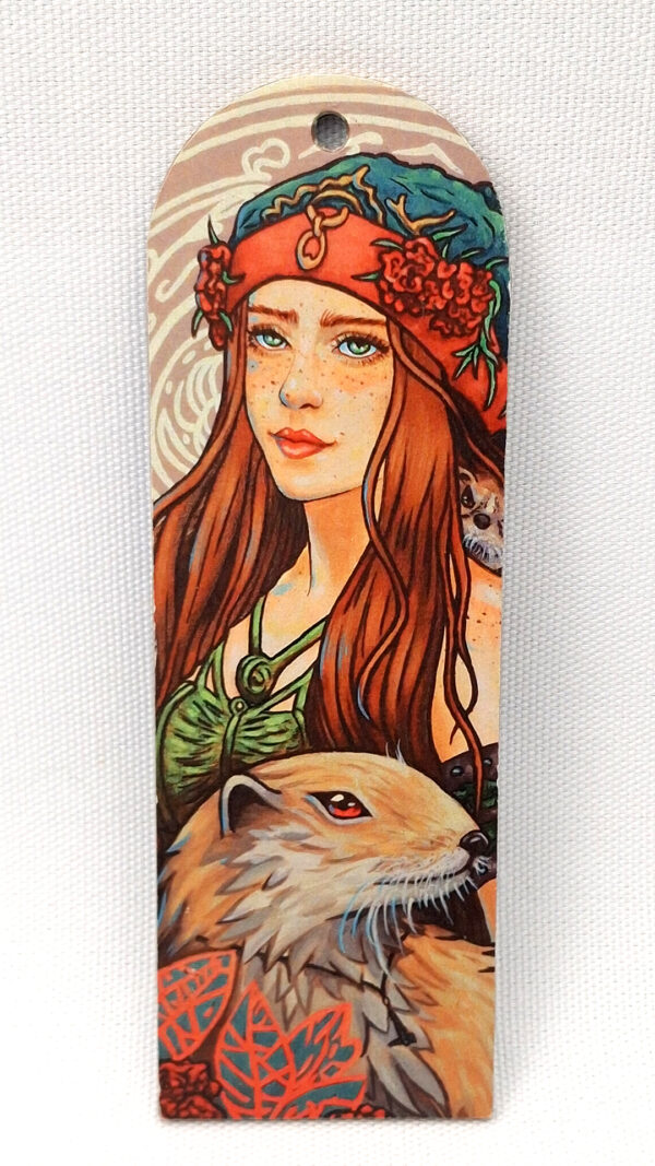 Dziewanna - Slavic Forest Goddess - Wooden Bookmark