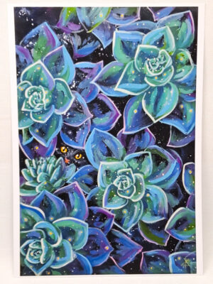 Secret Garden Black Cat - Art Print