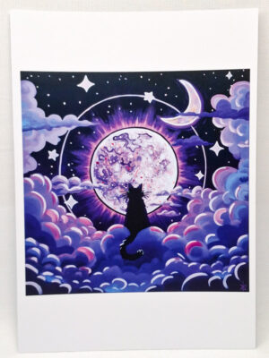 Cat's Lunar Violet Guard - Art Print