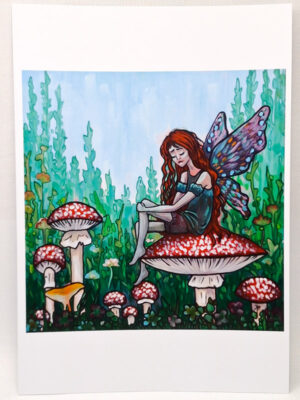 Fairy’s Sorrow Among the Toadstools - Art Print