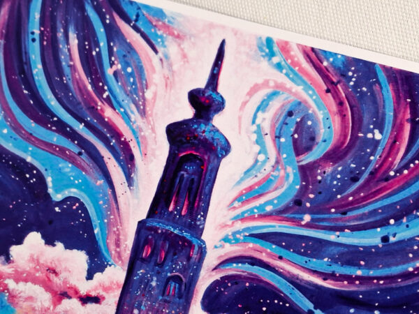 Mage’s Tower and Colorful Spells - Art Print - Image 2