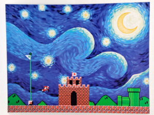 Mario in the Starry Night - Art Print
