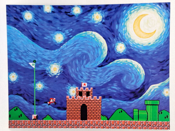 Mario in the Starry Night - Art Print