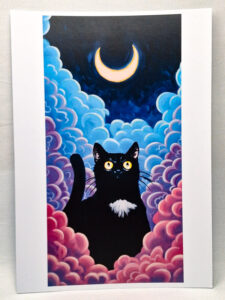 Moonstruck - Black Cat - Art Print
