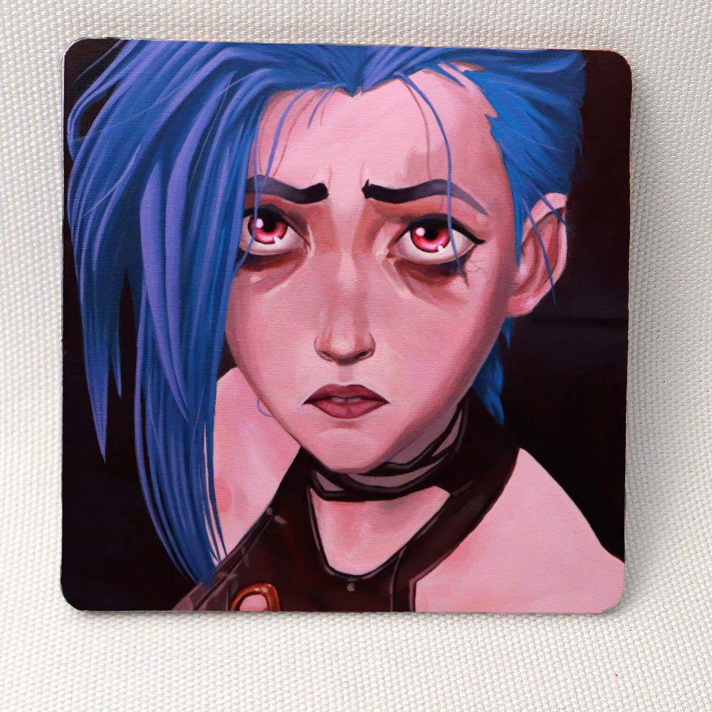 Arcane Sad Jinx  - Wooden Cup Coaster