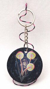 Astral Mushrooms - Wooden Keychain