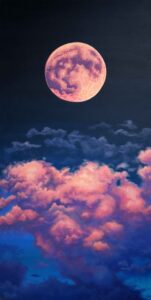 Pink Full Moon - Magnet