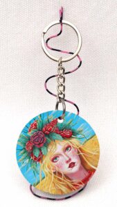 Południca - Slavic Field Demon - Wooden Keychain