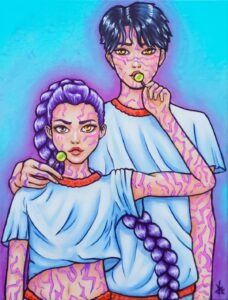 Rumi x Jinu Couple Vibes Kpop Demon Hunters - Art Print