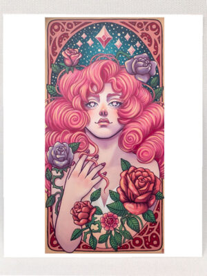 Floral Grace of Rose Quartz - Art Print