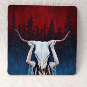 Becoming the Skull Beast - Wooden Cup Coaster